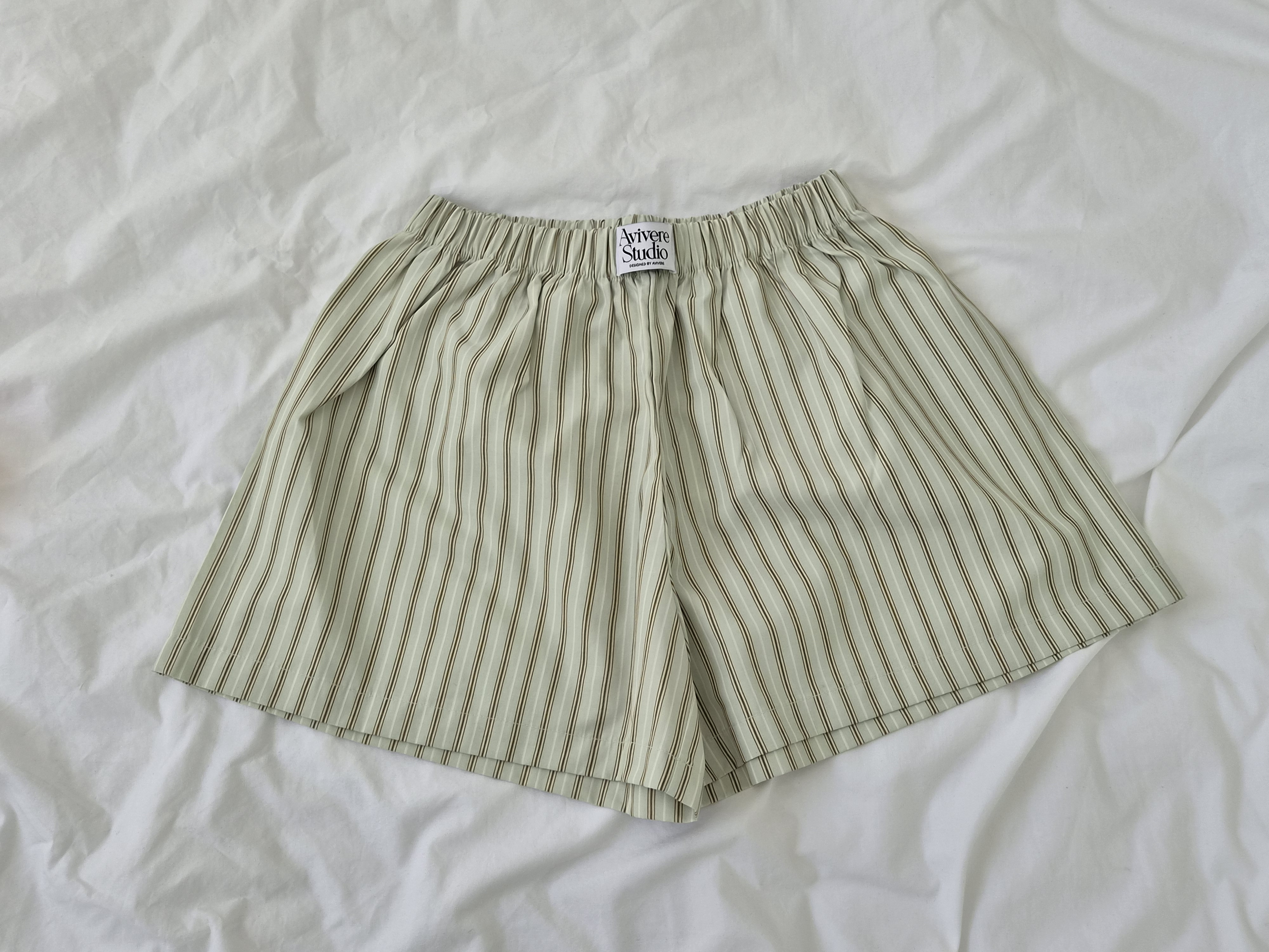 Avivere pajama pants_stripe mint brown