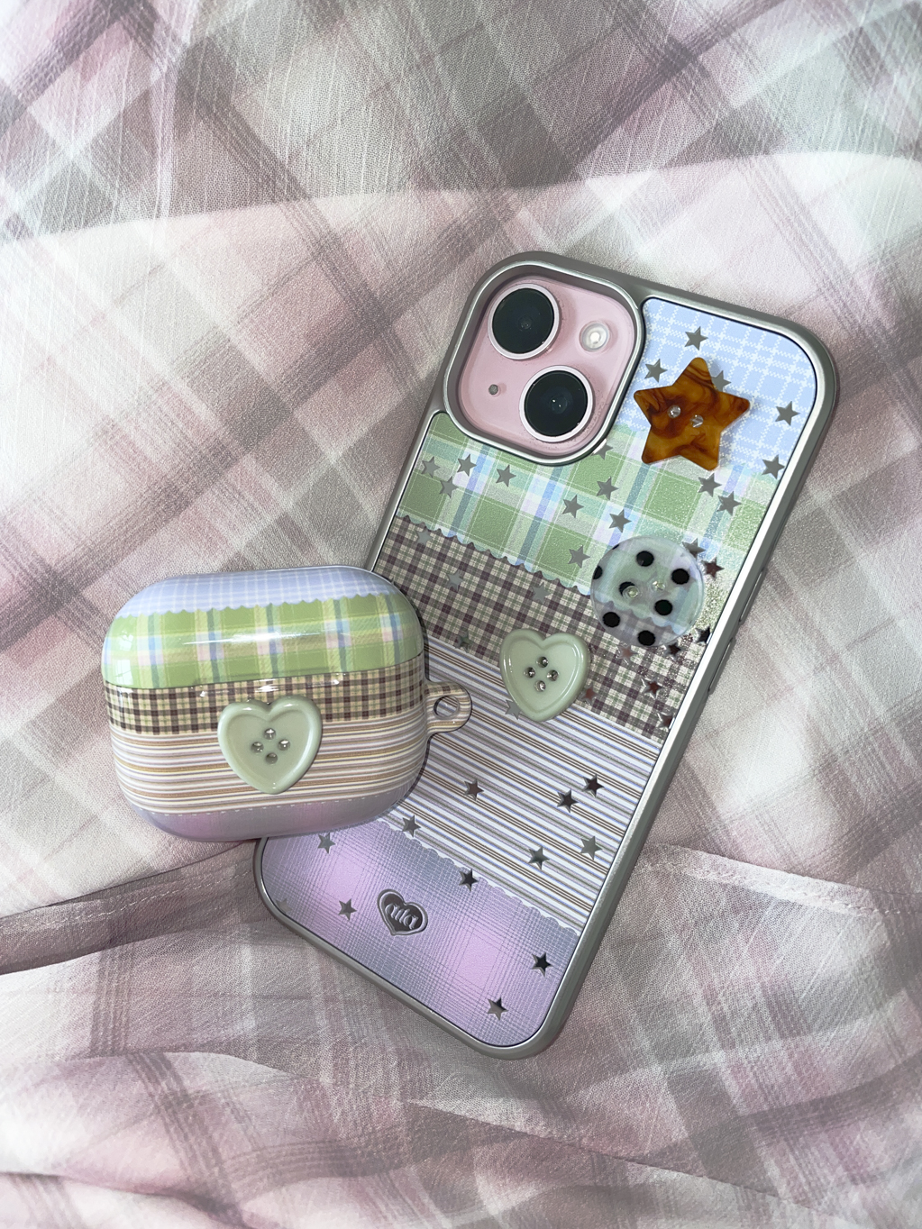 summer vacation button airpod Buds case