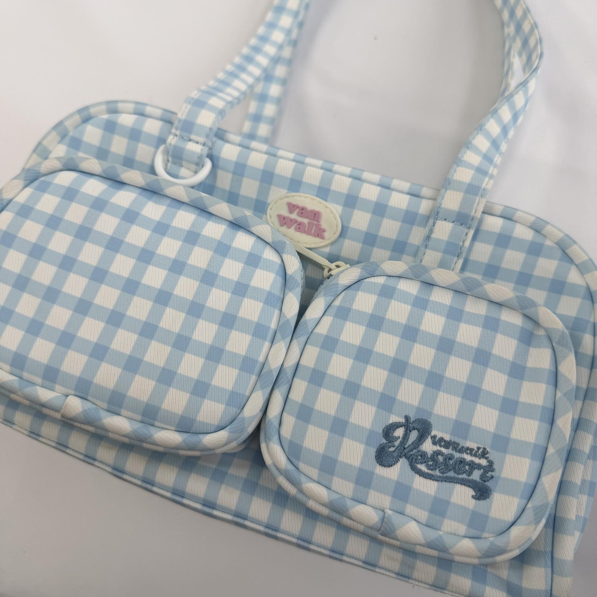 [SAMPLE SALE] 오션 아일랜드 토트백 / 체크 스카이