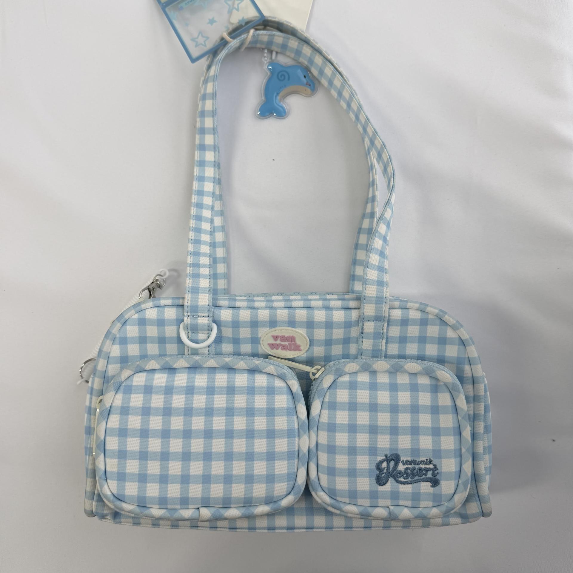 [SAMPLE SALE] 오션 아일랜드 토트백 / 체크 스카이