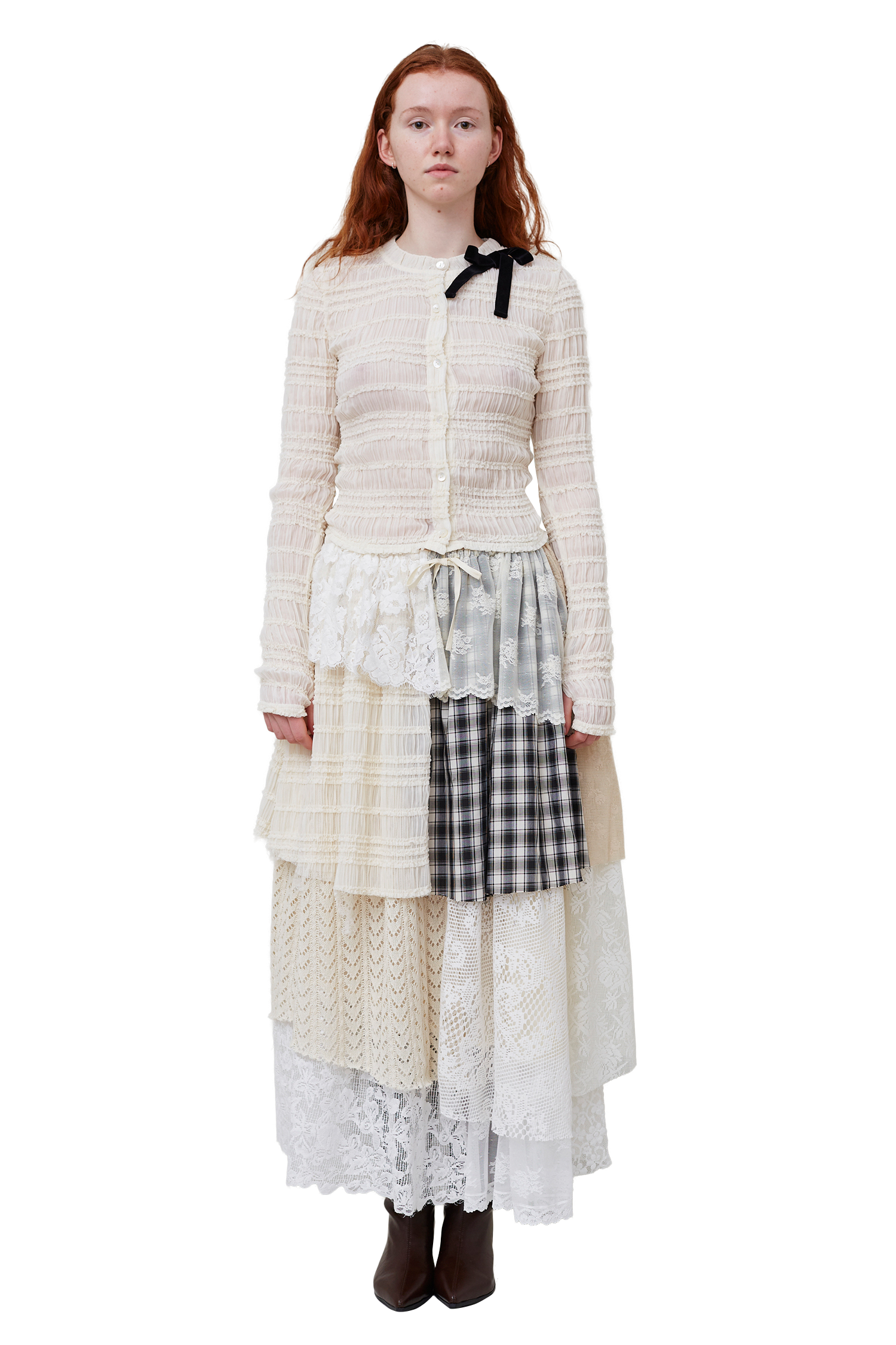 Patchwork Layered Maxi Skirt