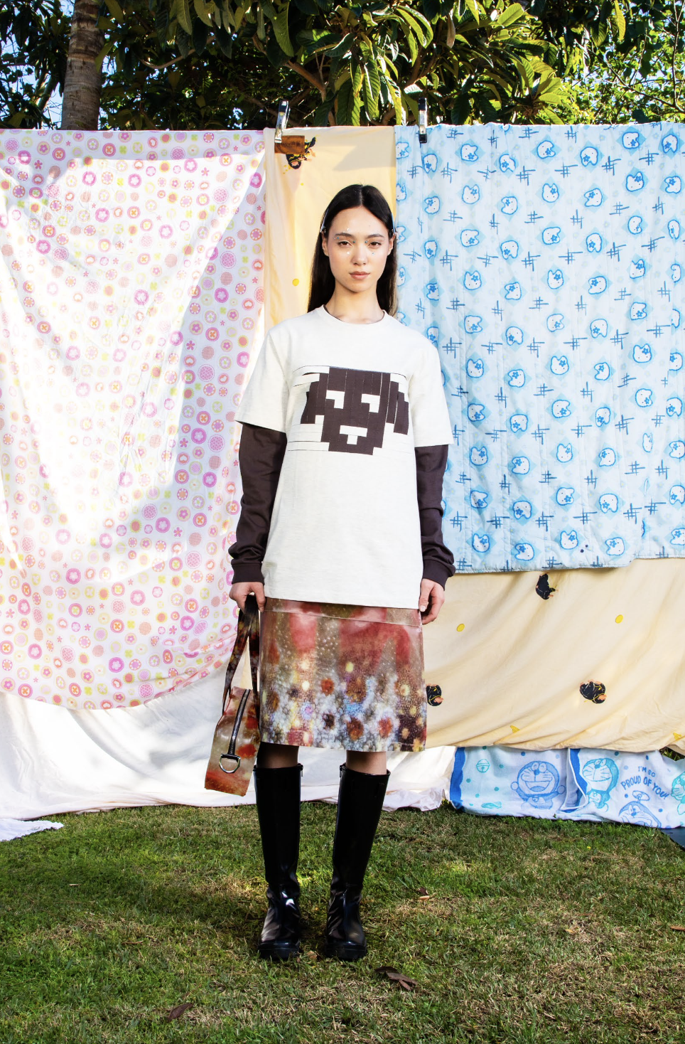 Doggy Layered Woven Longsleeve Tee