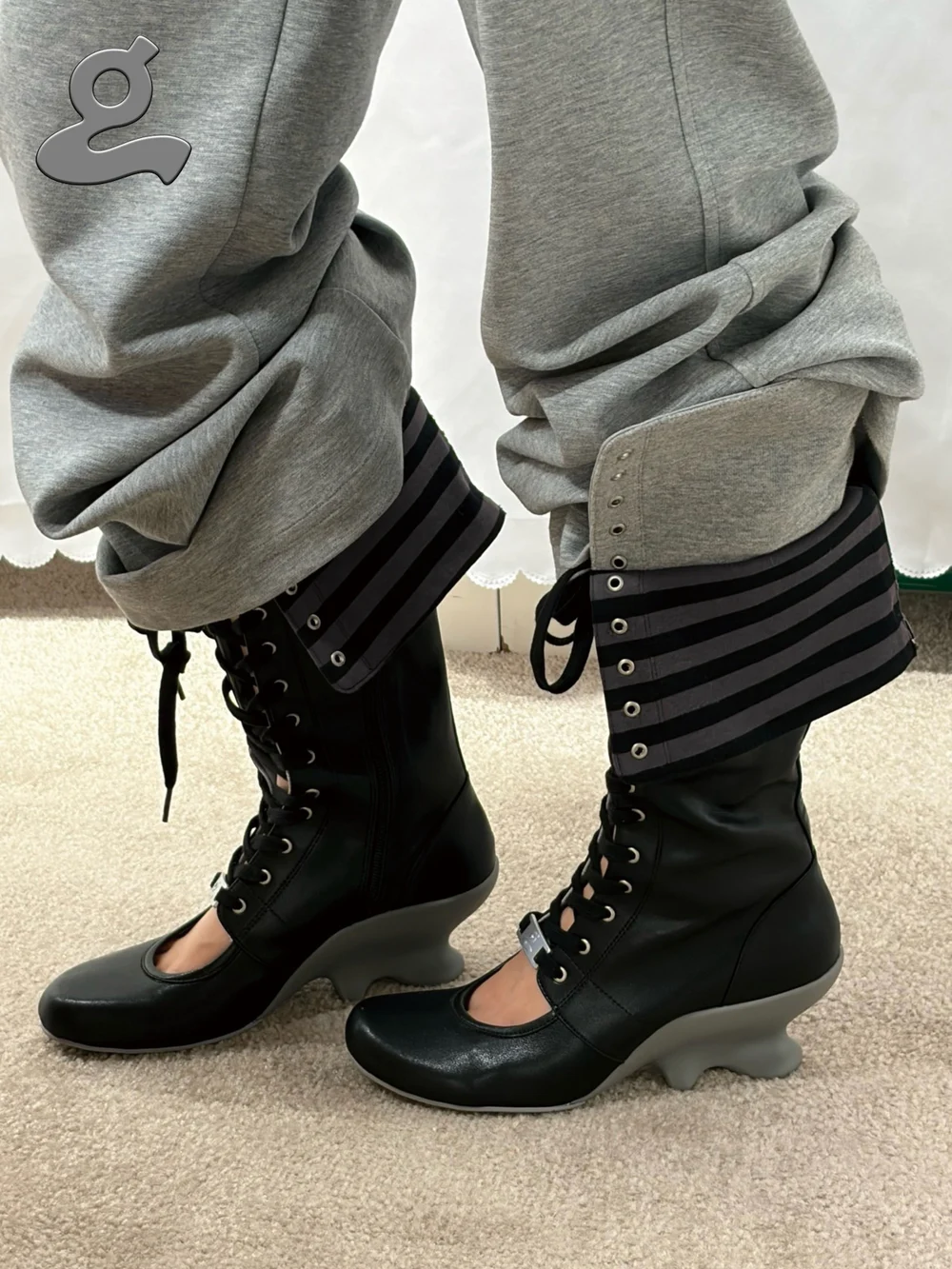 Double- Lace Cuff Boots 'Magic B'
