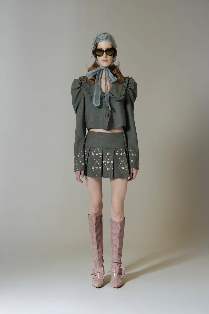 Sam Pleated Lasercut Skirt
