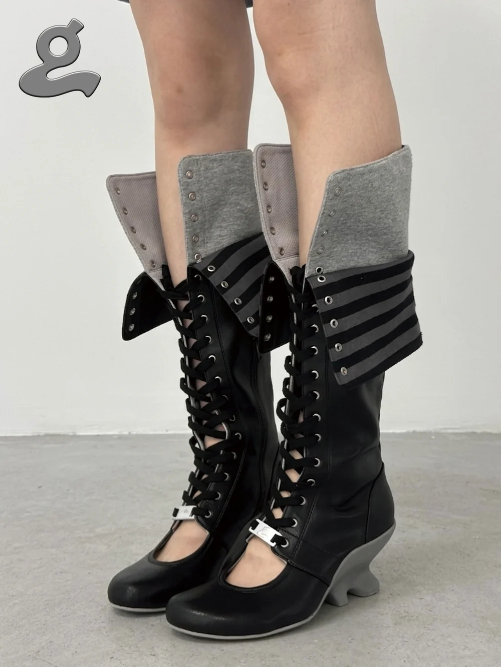 Double- Lace Cuff Boots 'Magic B'