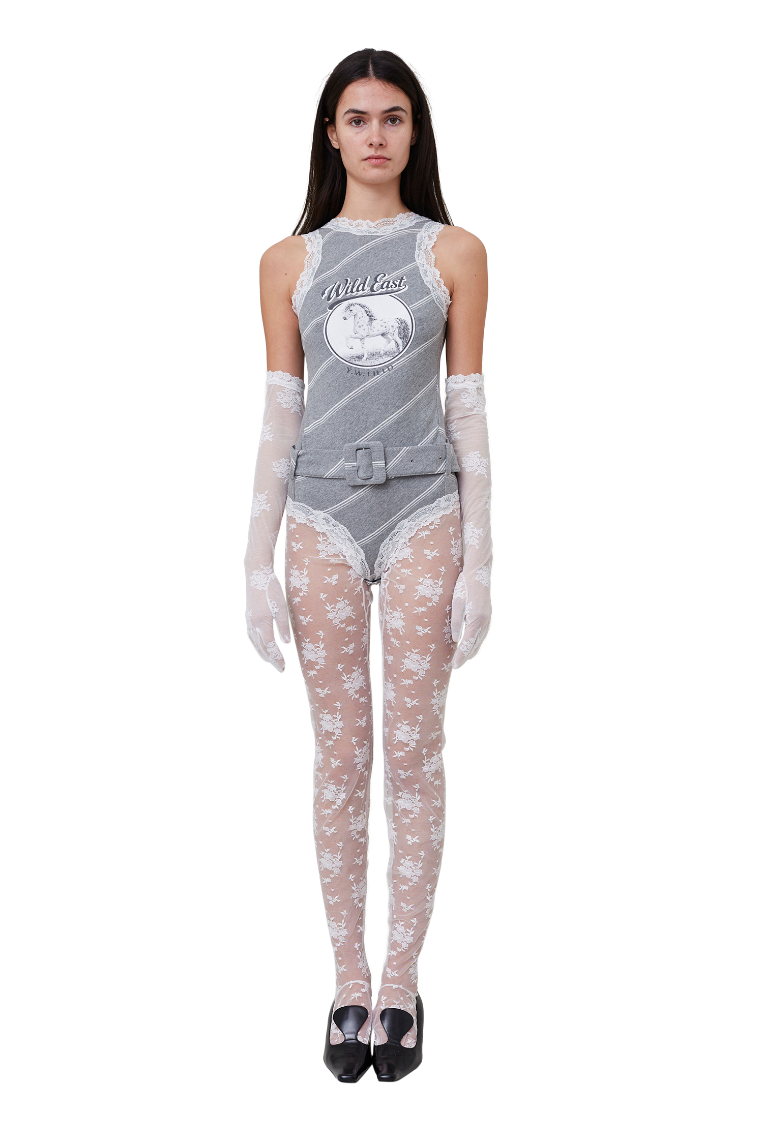 Fitted Elbow-Length Lace Gloves