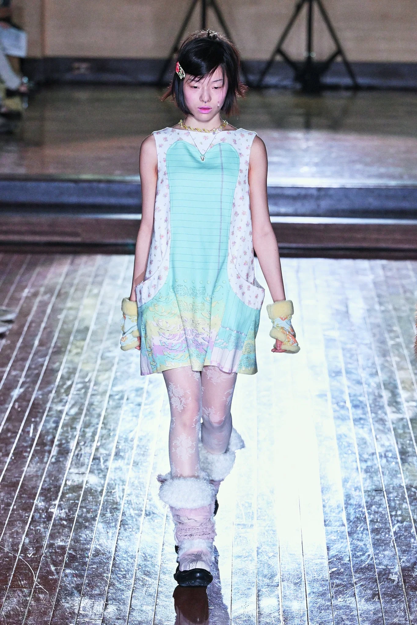 Mint Rosa Letter Paper Pinafore Dress