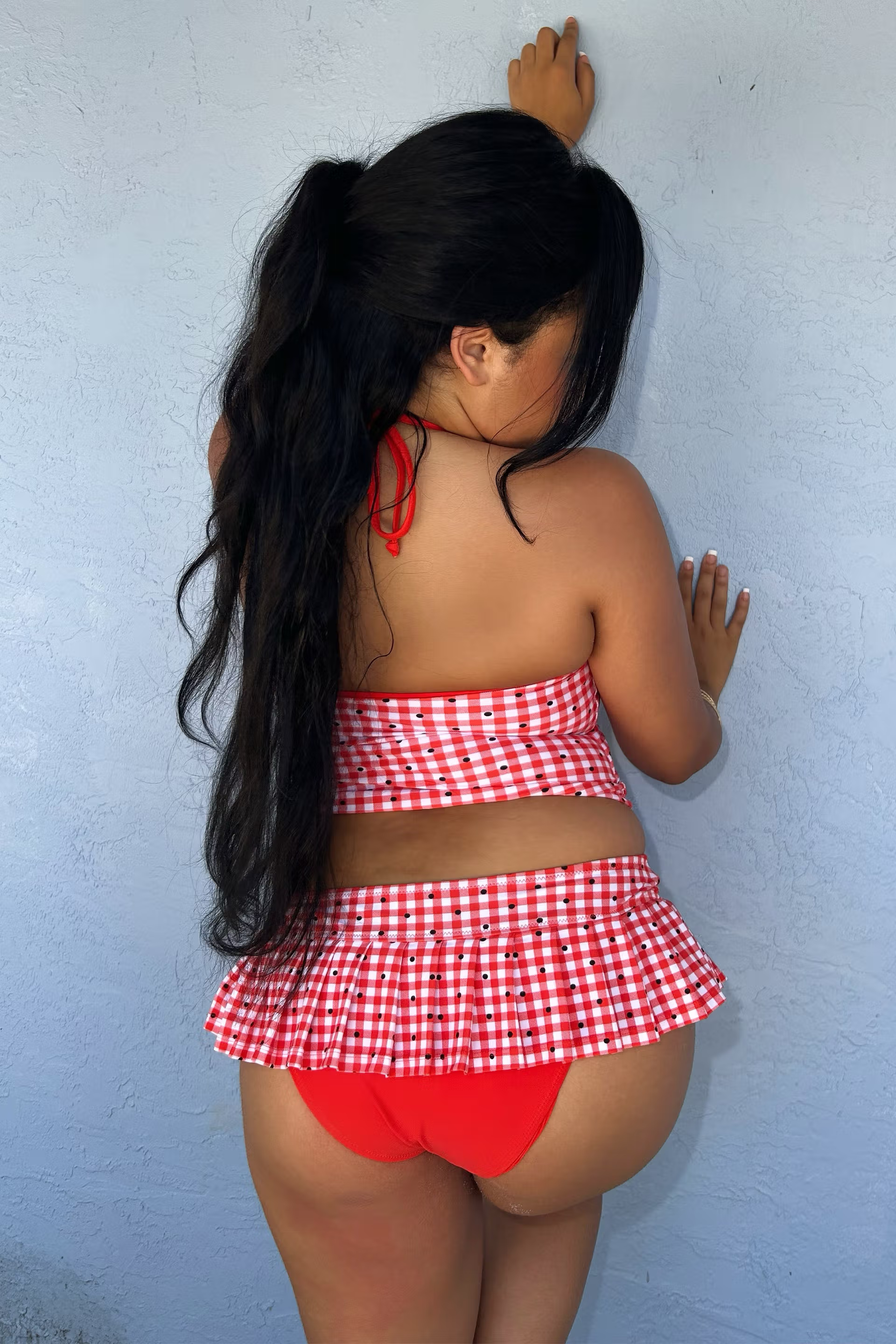 Yumi Micro Skirt Bikini Bottom Red