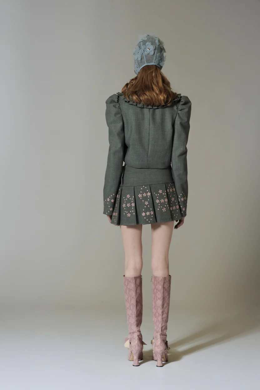 Sam Pleated Lasercut Skirt
