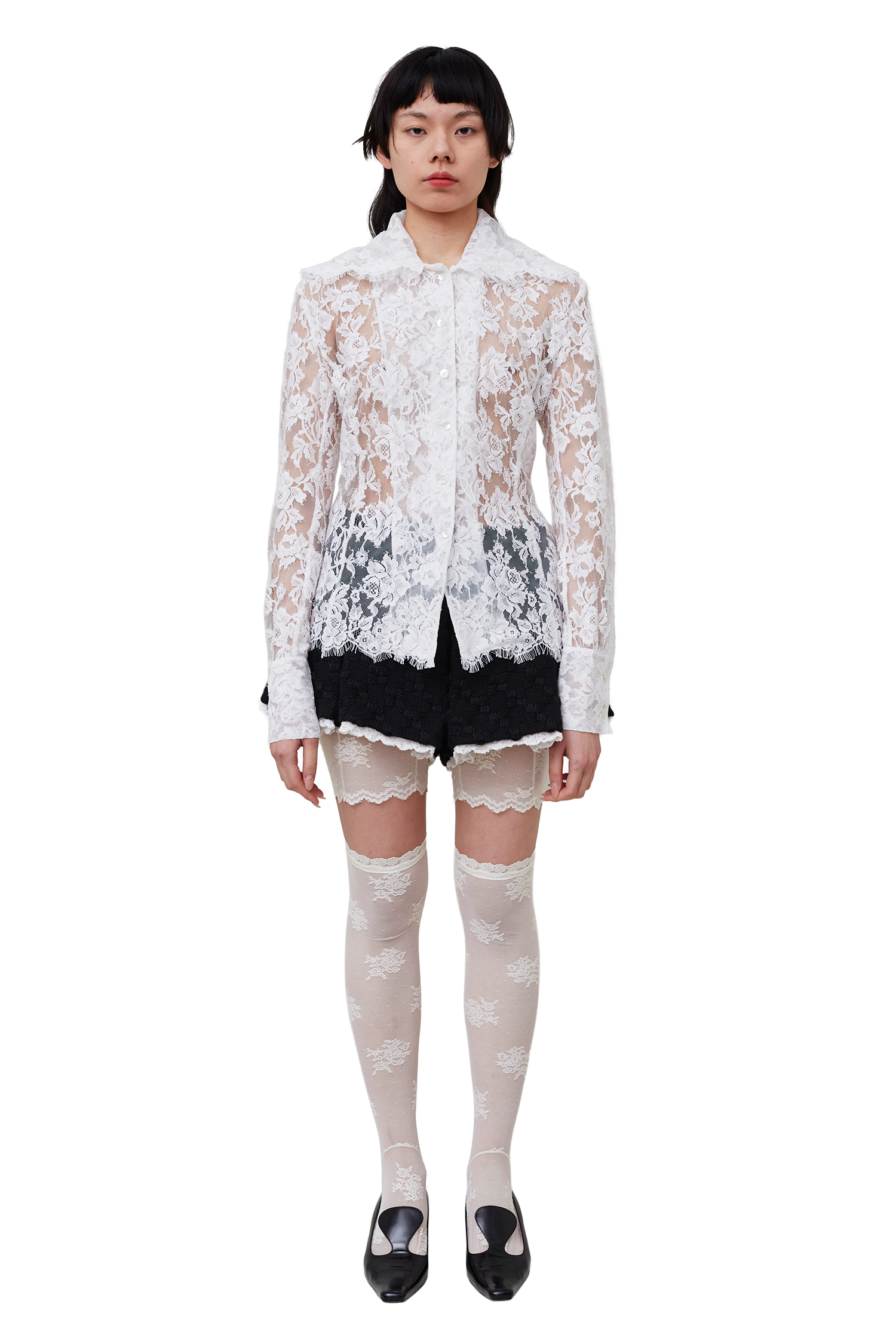 Lace-Trim Pleated Skort