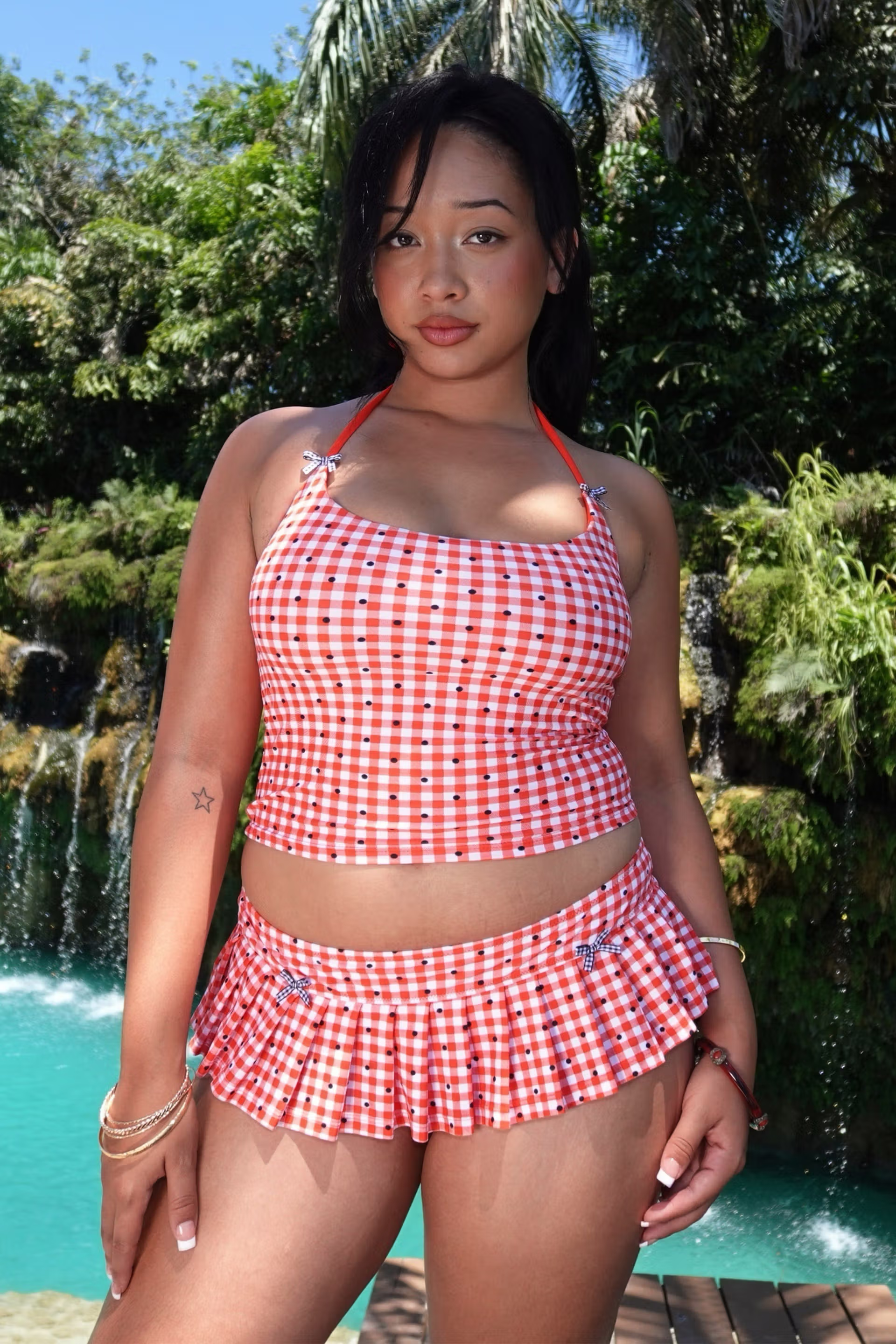 Yumi Micro Skirt Bikini Bottom Red