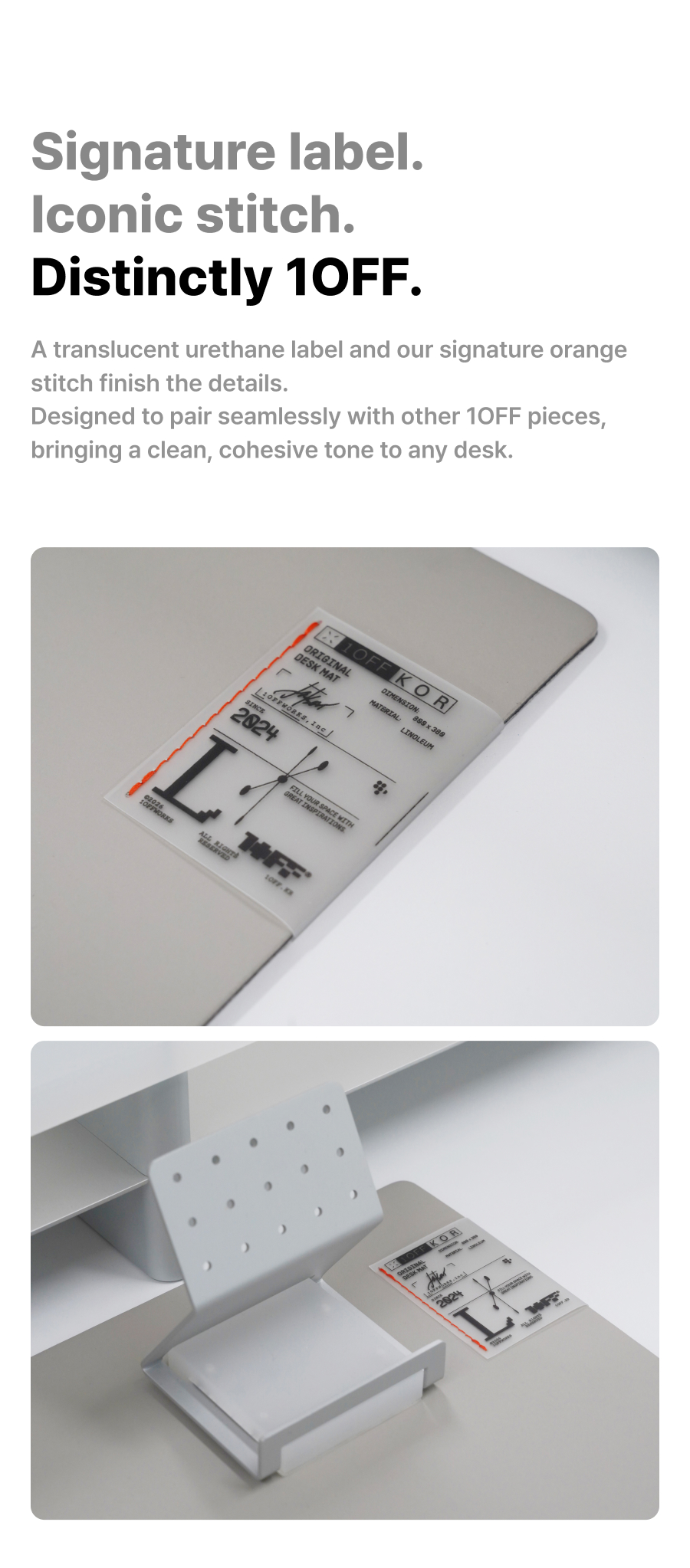 Linoleum Desk Mat - Warm Grey