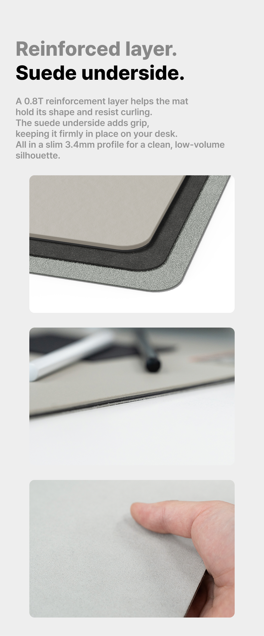 Linoleum Desk Mat - Warm Grey