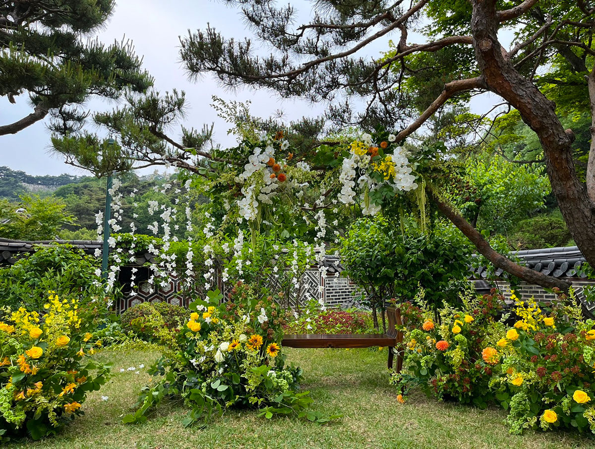 삼청각 일화당 야외웨딩 꽃장식