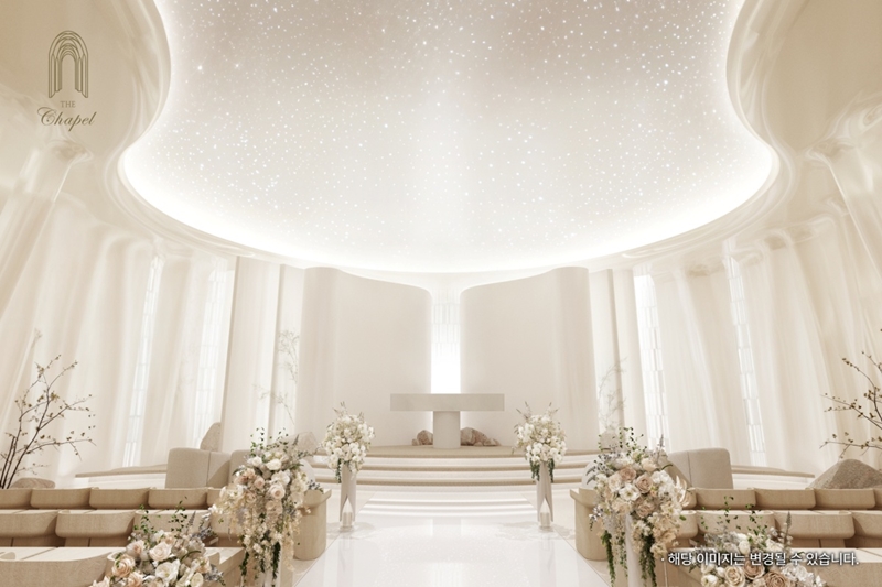 더채플앳대치 웨딩홀 조감도와 단상 메인 이미지