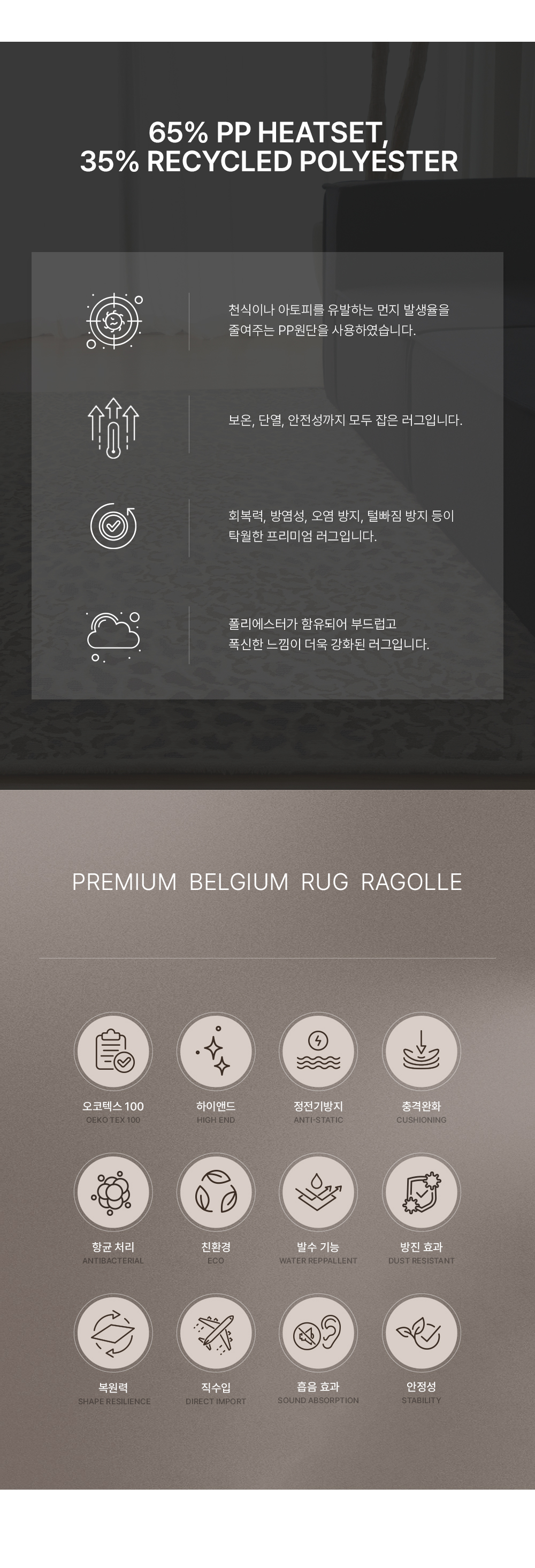 프리미엄 벨기에 러그 라골레 하모니 오셀롯 오션