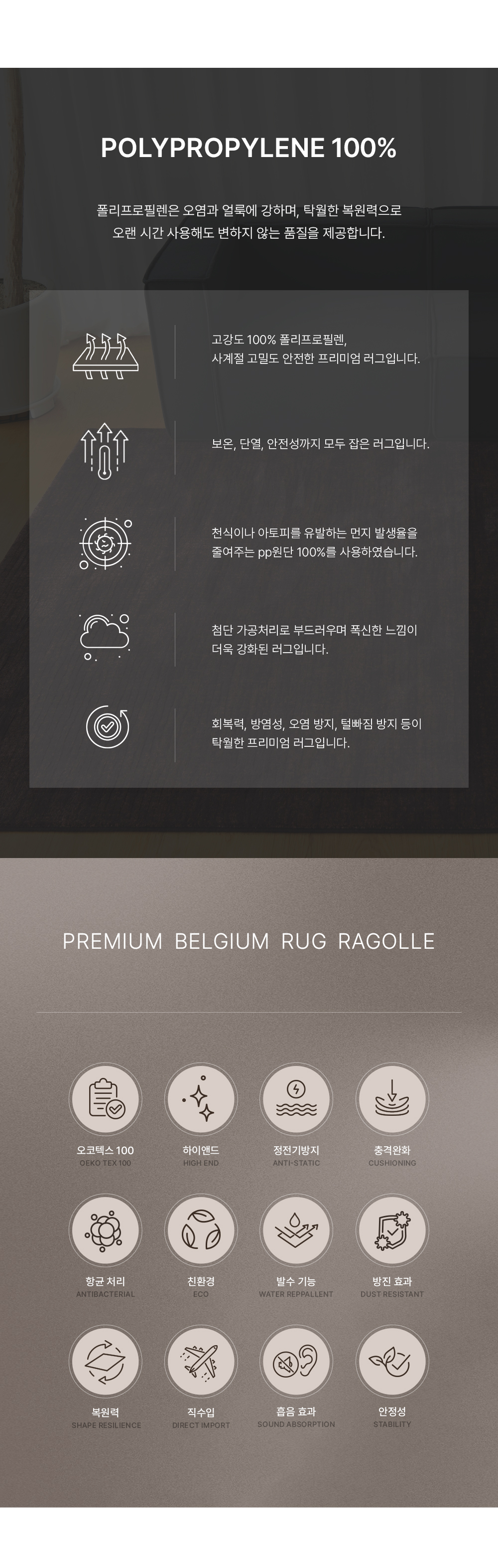 프리미엄 벨기에 러그 라골레 아젠텀 이브