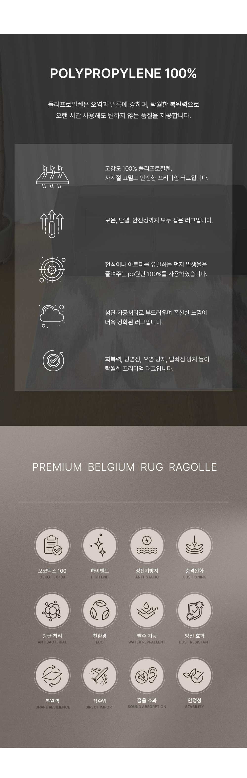 프리미엄 벨기에 러그 라골레 아젠텀 누사
