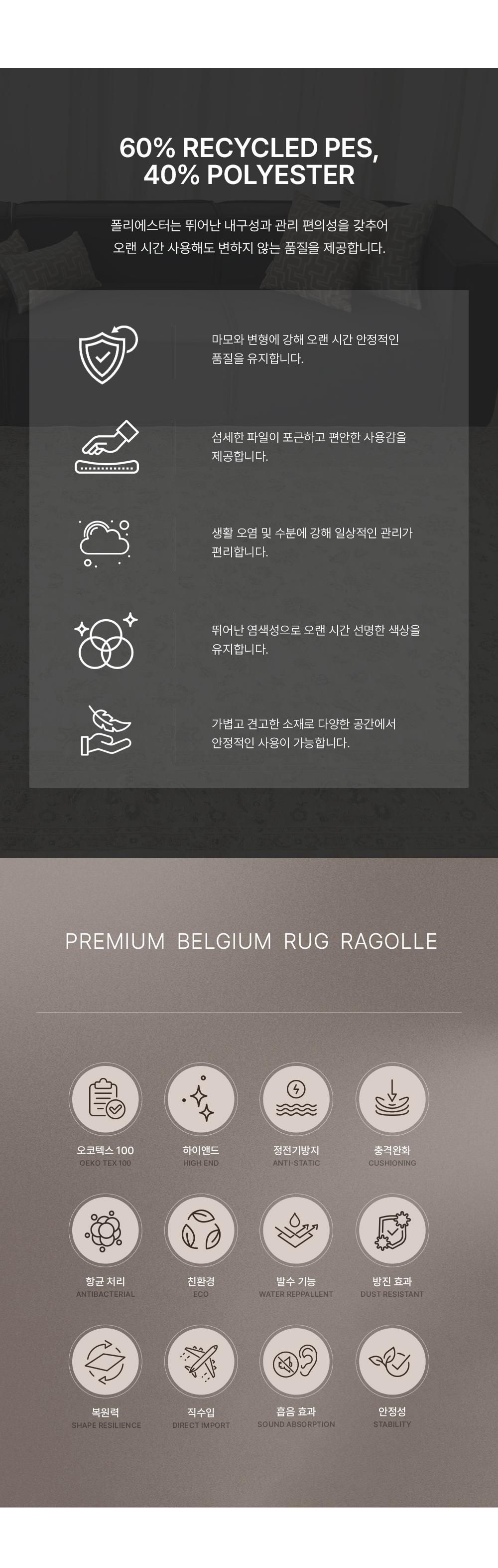 프리미엄 벨기에 러그 라골레 밀라노 에테르노 프리마베라