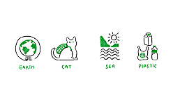 earth cat sea plastic