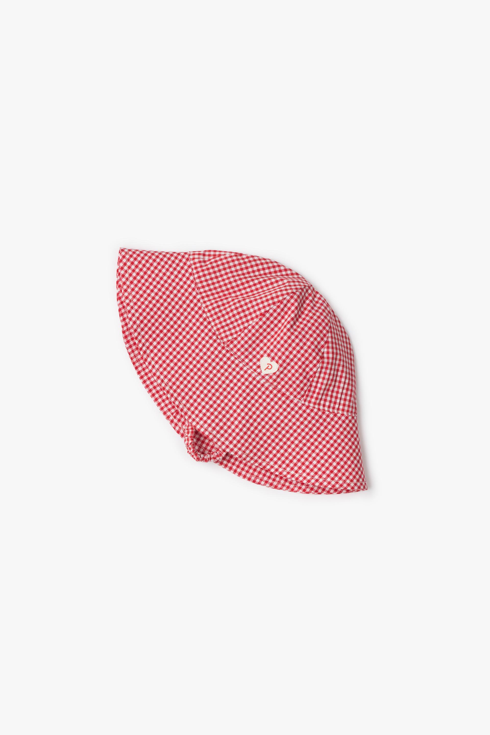 PG Heart Button Gingham Bucket Hat