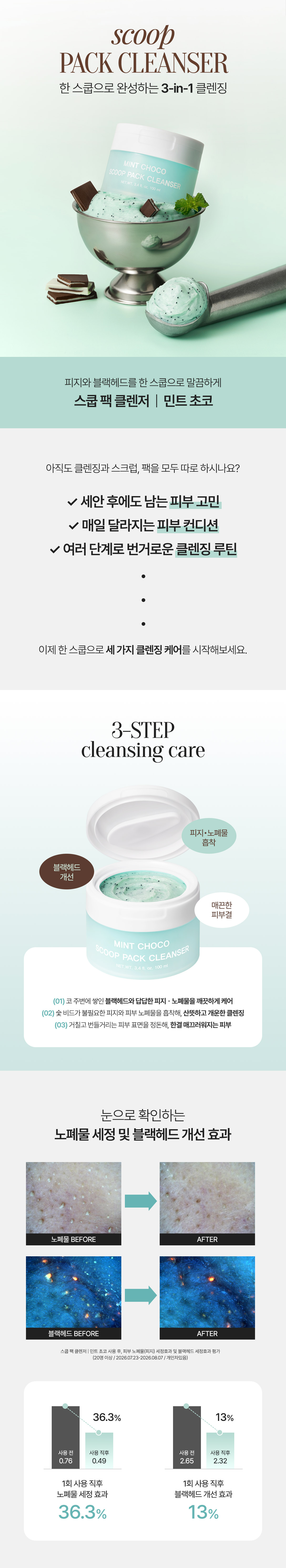 스쿱 팩 클렌저 100ML (민트초코)
