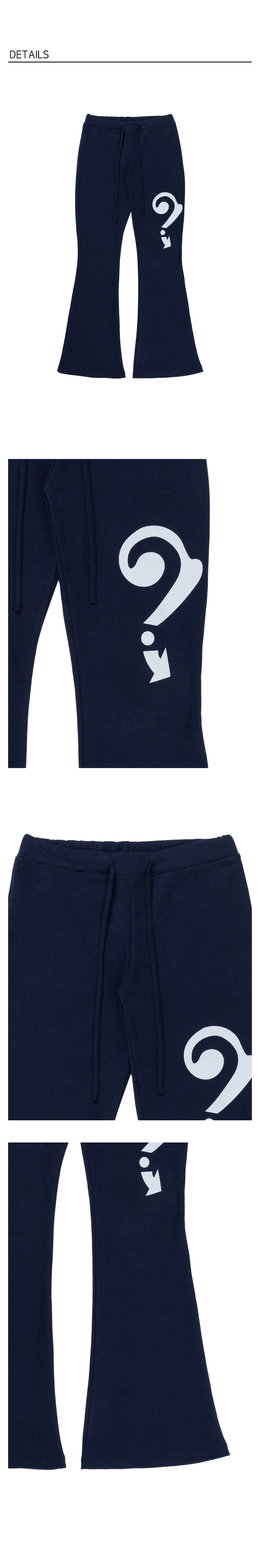 QM Graphic Bootcut Sweatpants - Navy