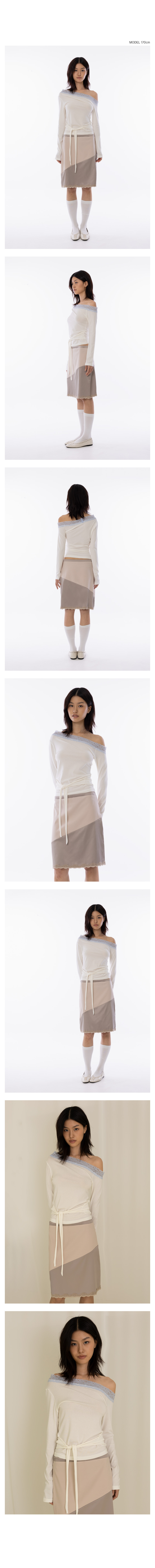 Lace Off-shoulder Tie Top - Ivory