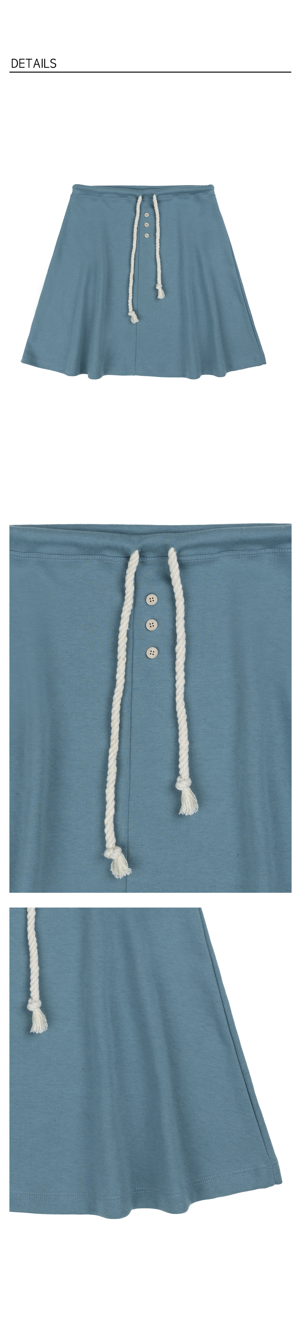Rope-tie Midi Flare Skirt - Teal