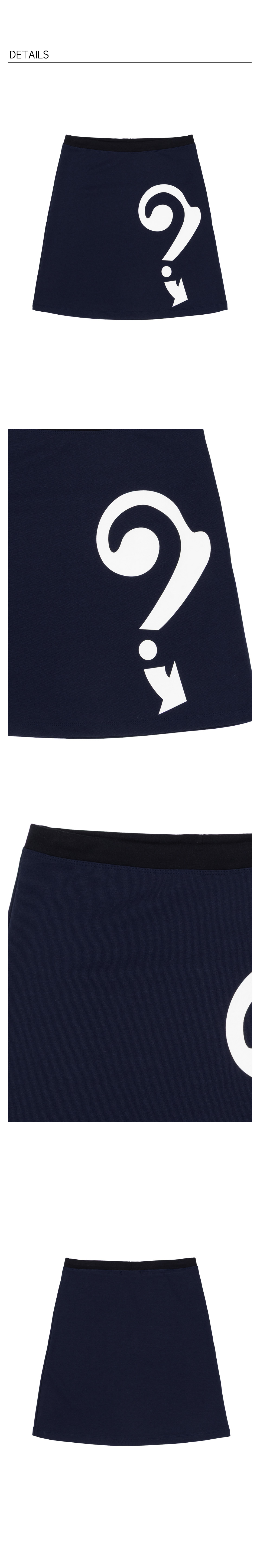 QM Printing Midi Skirt - Navy