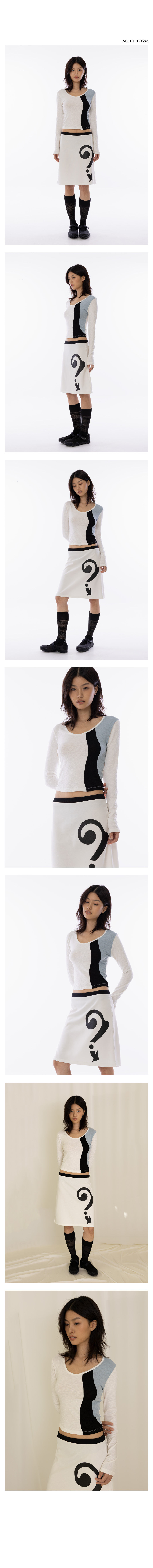 Soft Curved Colorblock Longsleeve Tee - Ivory