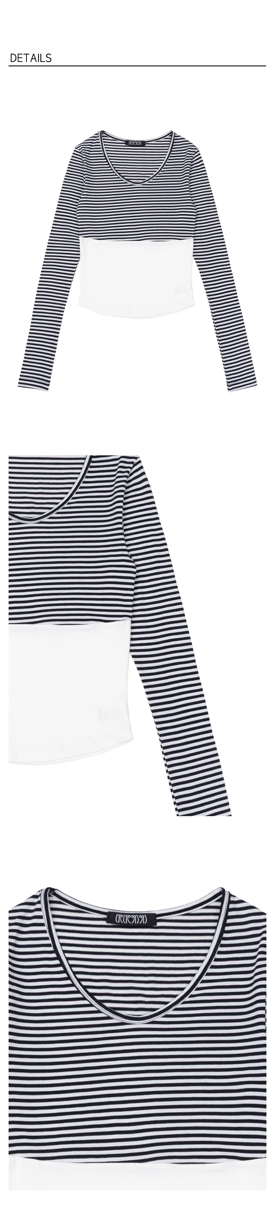 Uneck Colorblock Longsleeve Tee - Stripe
