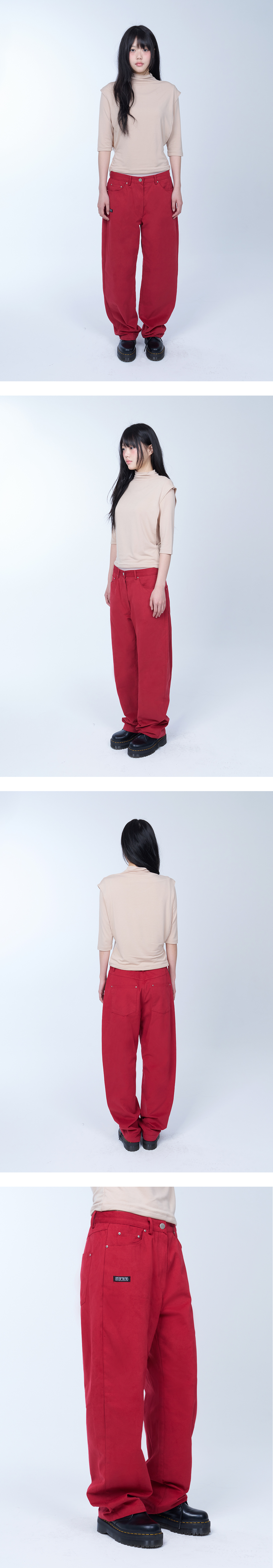 RED COTTON PANTS