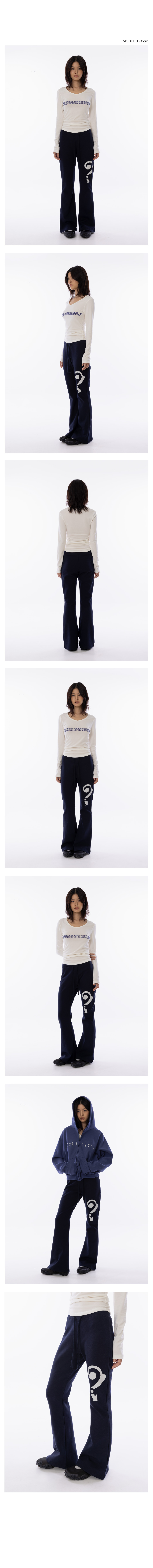 QM Graphic Bootcut Sweatpants - Navy