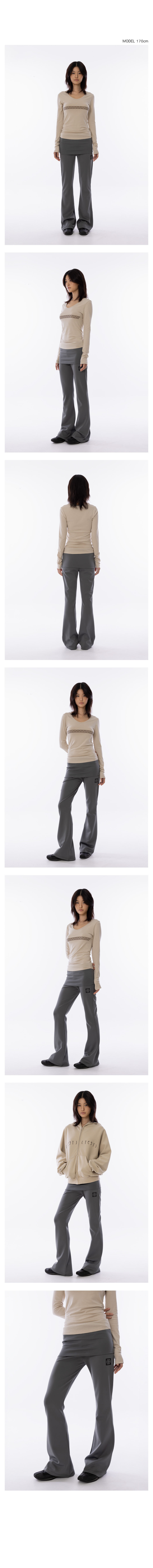 Symbol Printing Folding Pants - Khaki