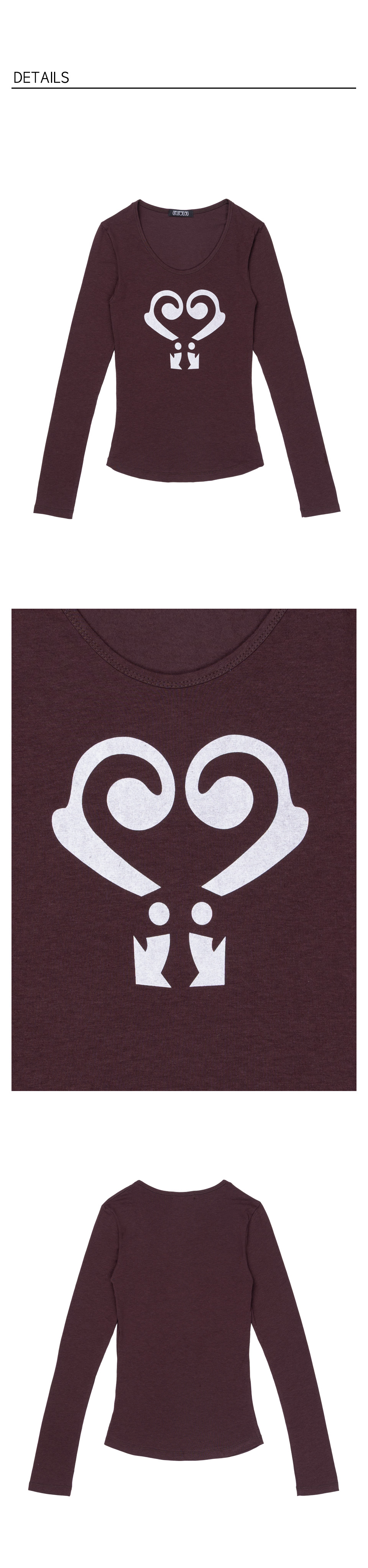 QM Heart Longsleeve Tee - Dark Brown