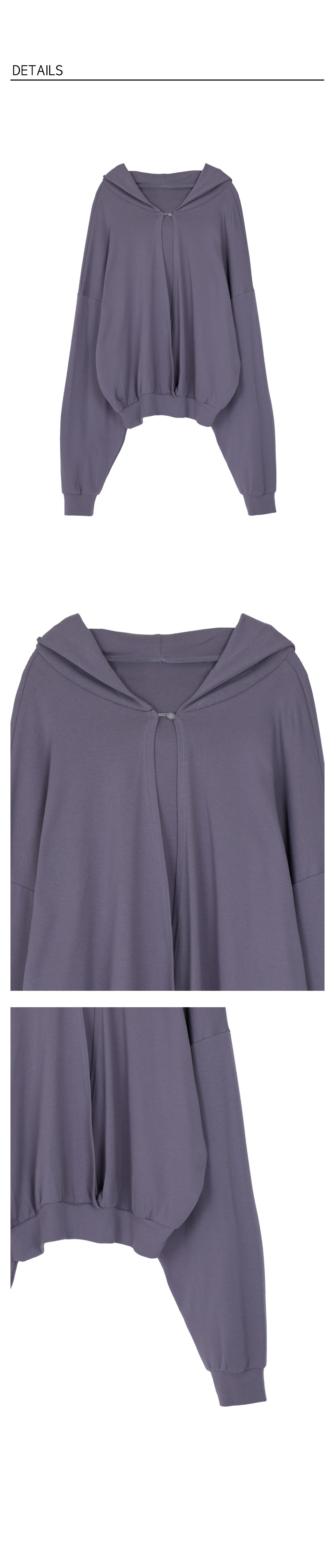 Low Neckline Hoodie - Ash Grey