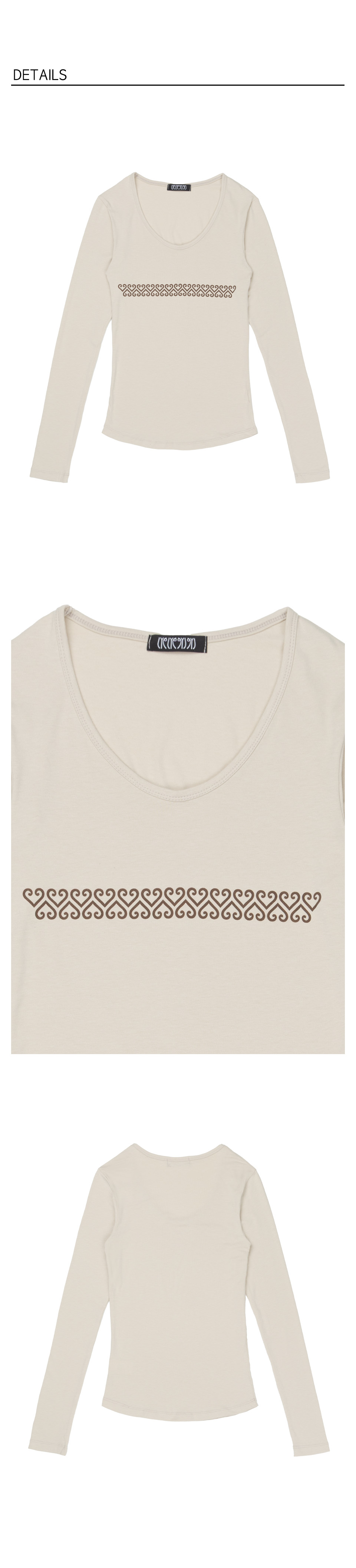 Lomantic Line Longsleeve Tee - Beige