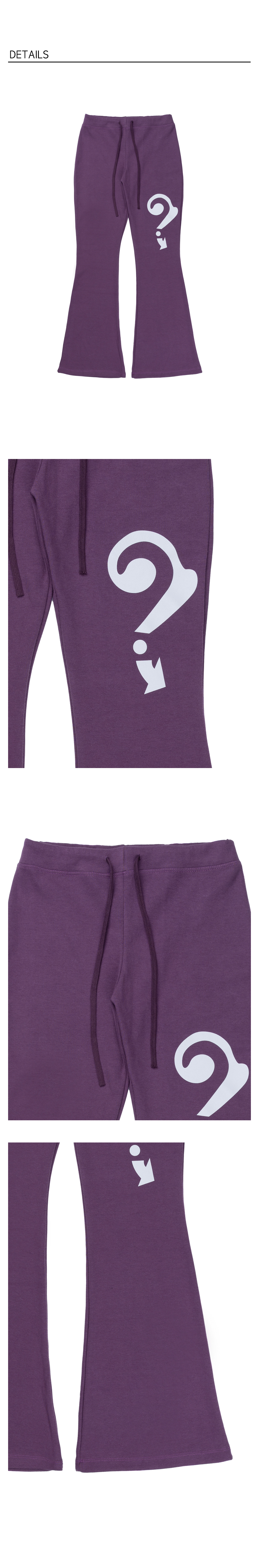 QM Graphic Bootcut Sweatpants - Purple