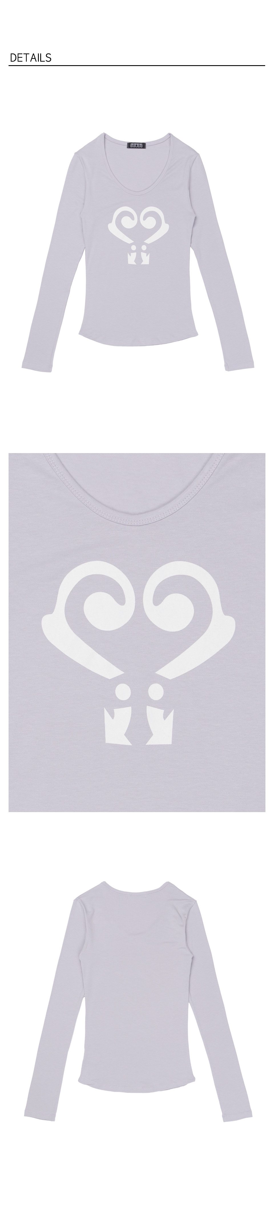QM Heart Longsleeve Tee - Light Grey