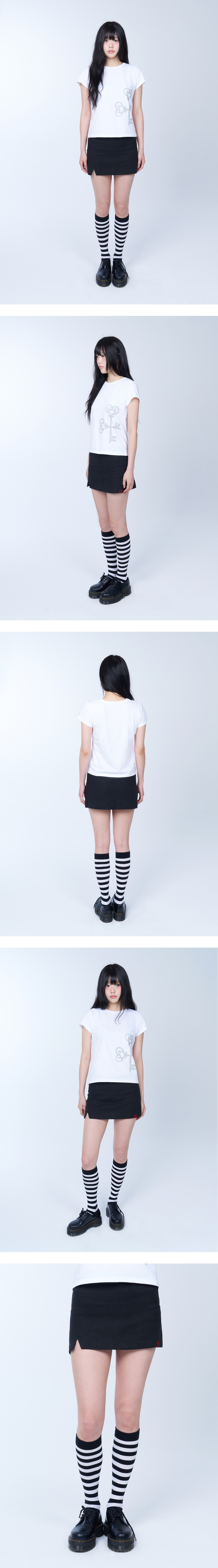 Tweed mini skirt - BLACK