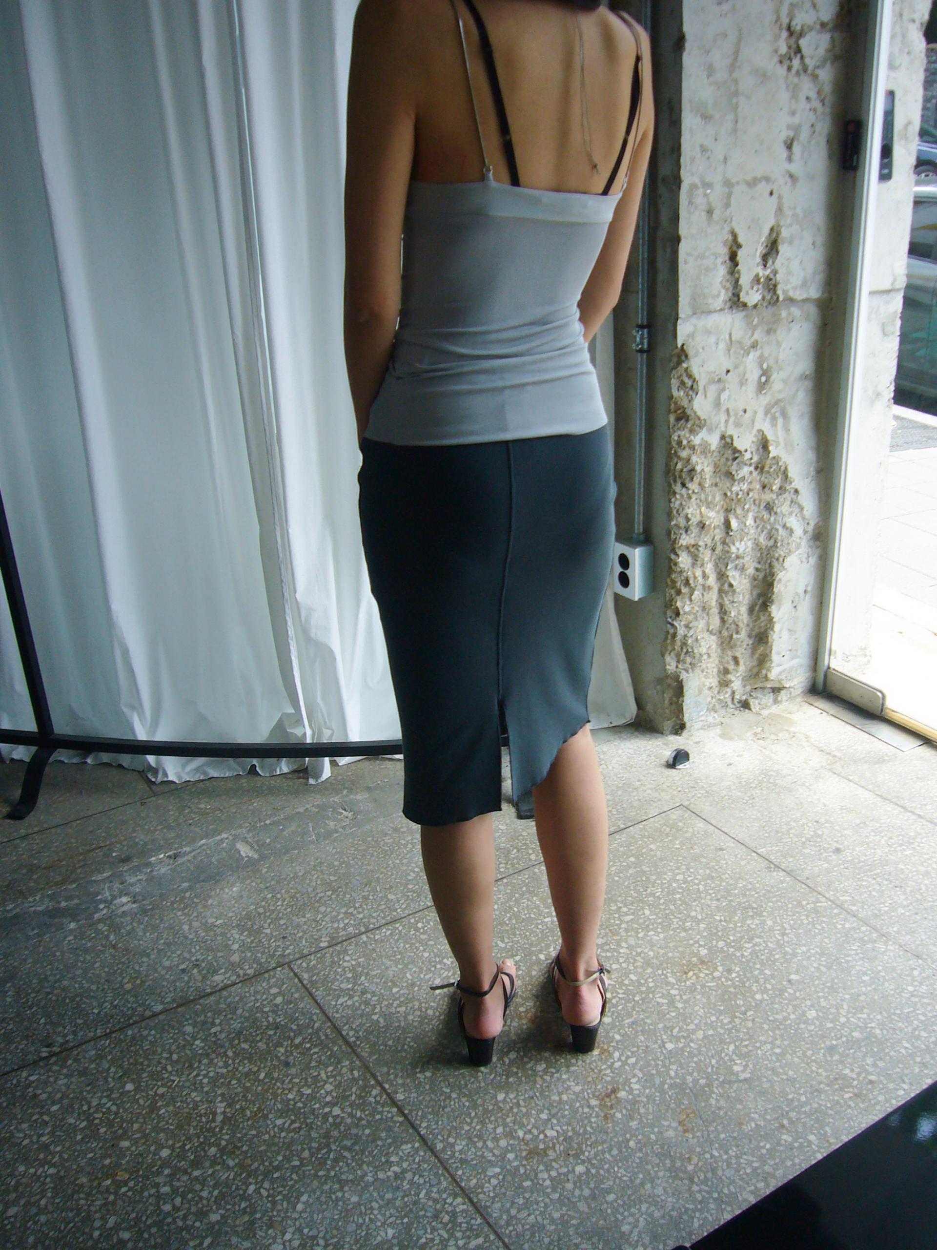 Mid Rib Skirt - charcoal blue