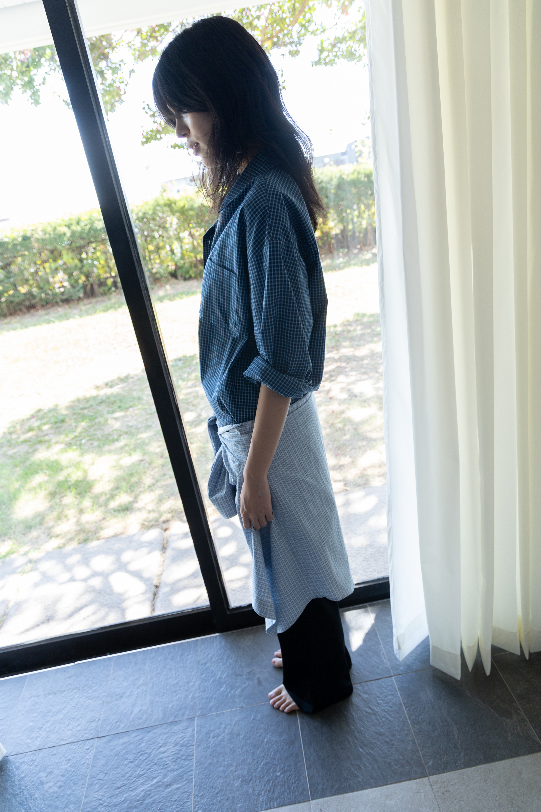 Cotton Check Shirt - blue
