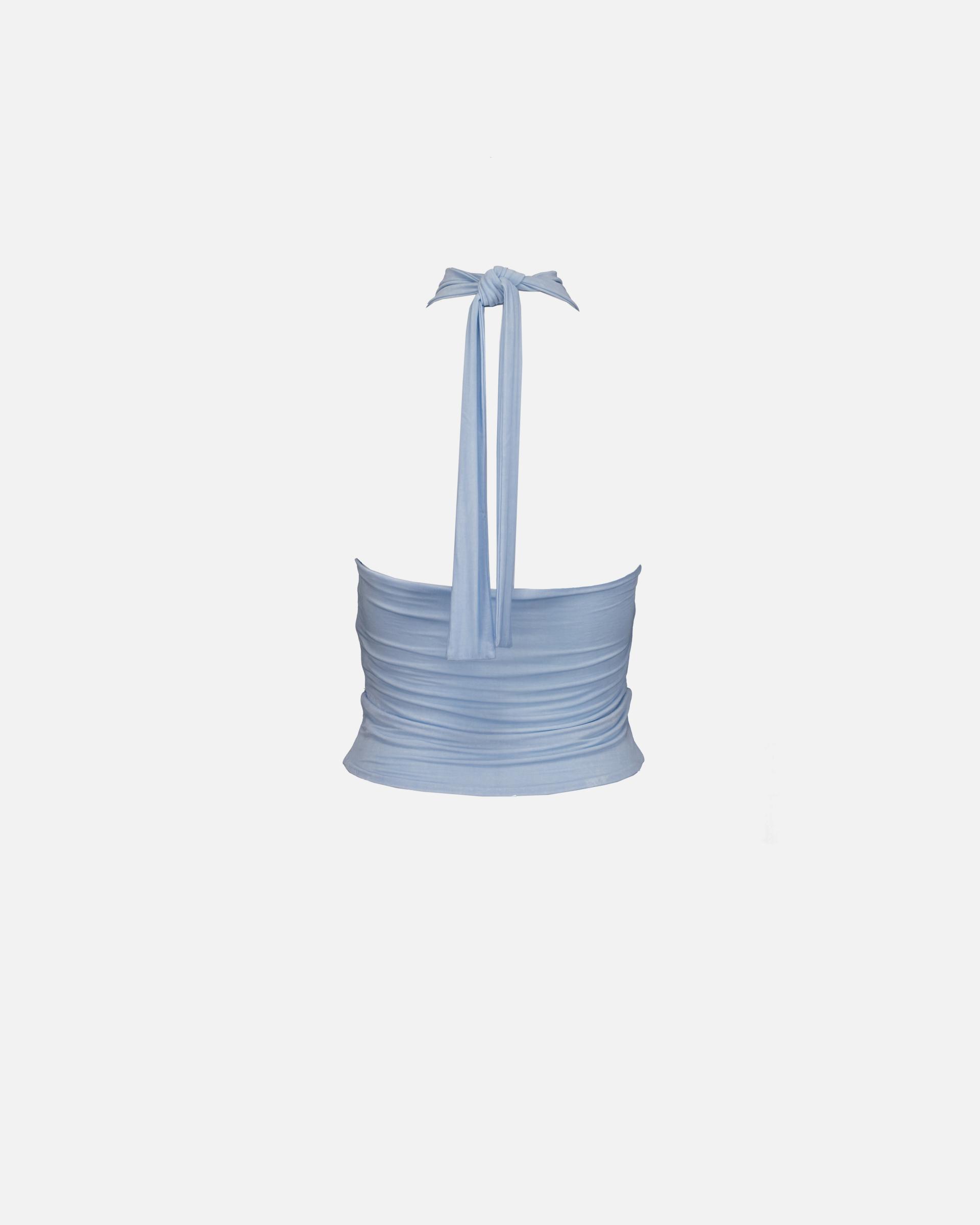 Block Scarf Halter - glacier