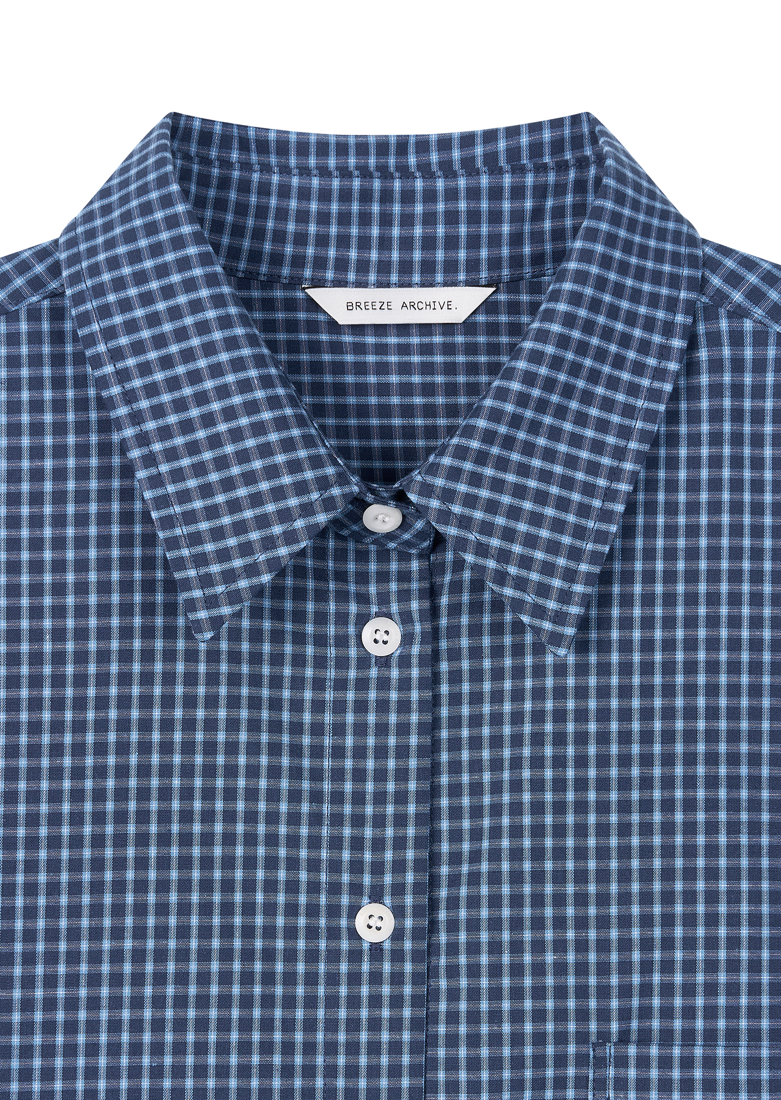 Cotton Check Shirt - blue