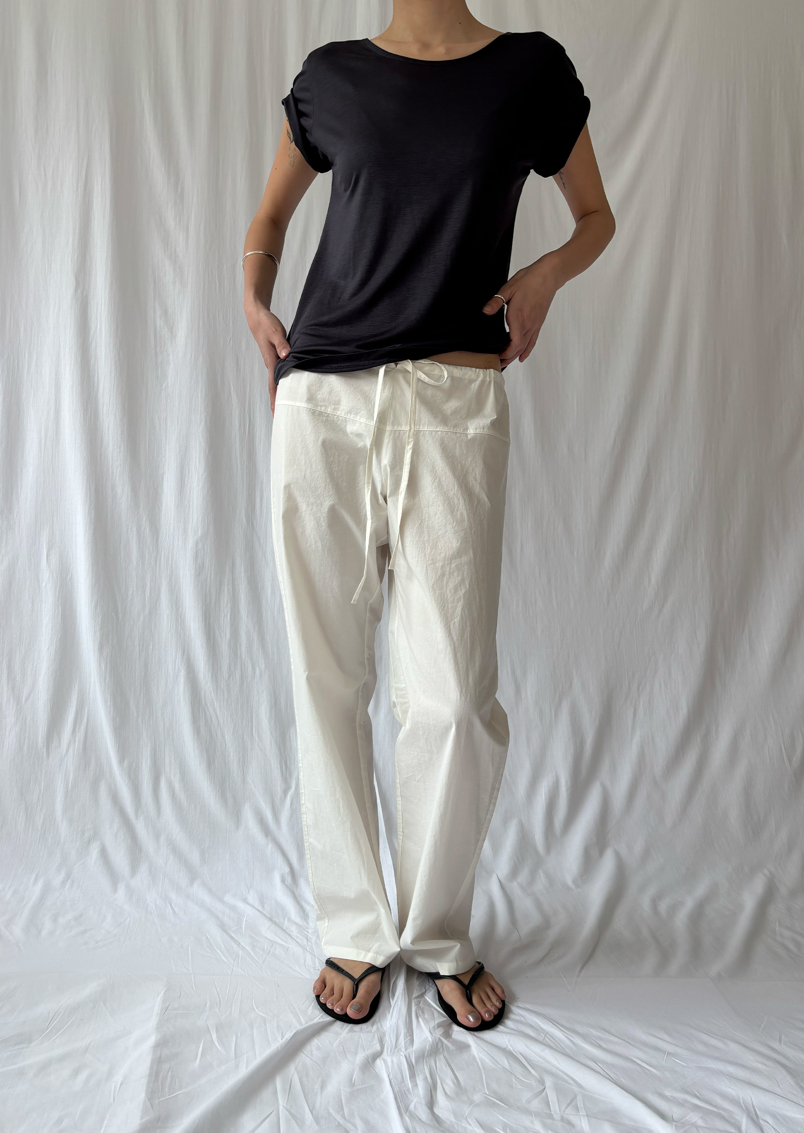 Poplin Pants - white