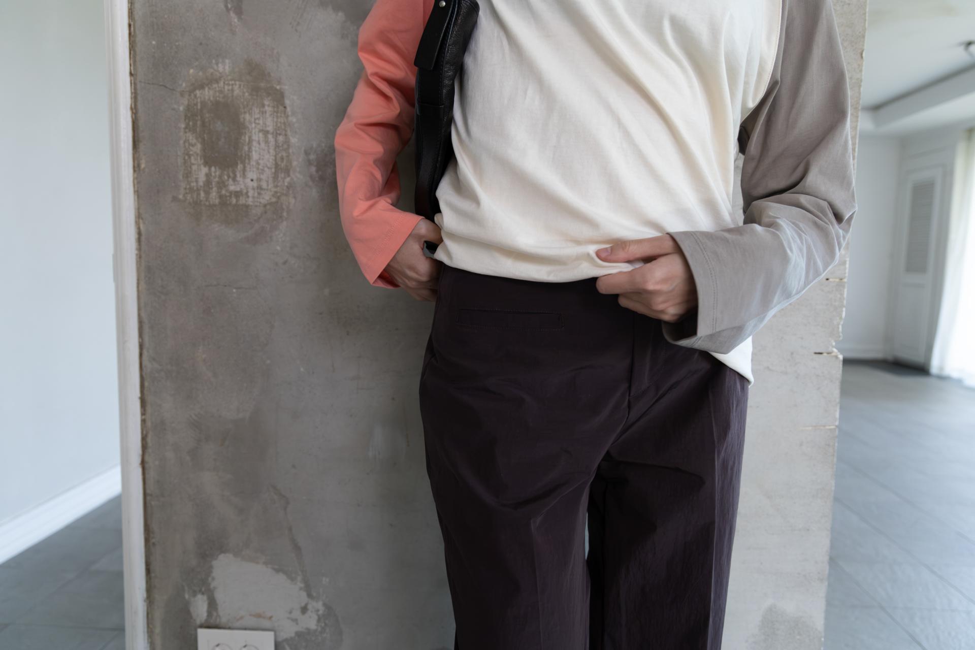 Color Block Raglan - brown/coral / 10월 5일 출고