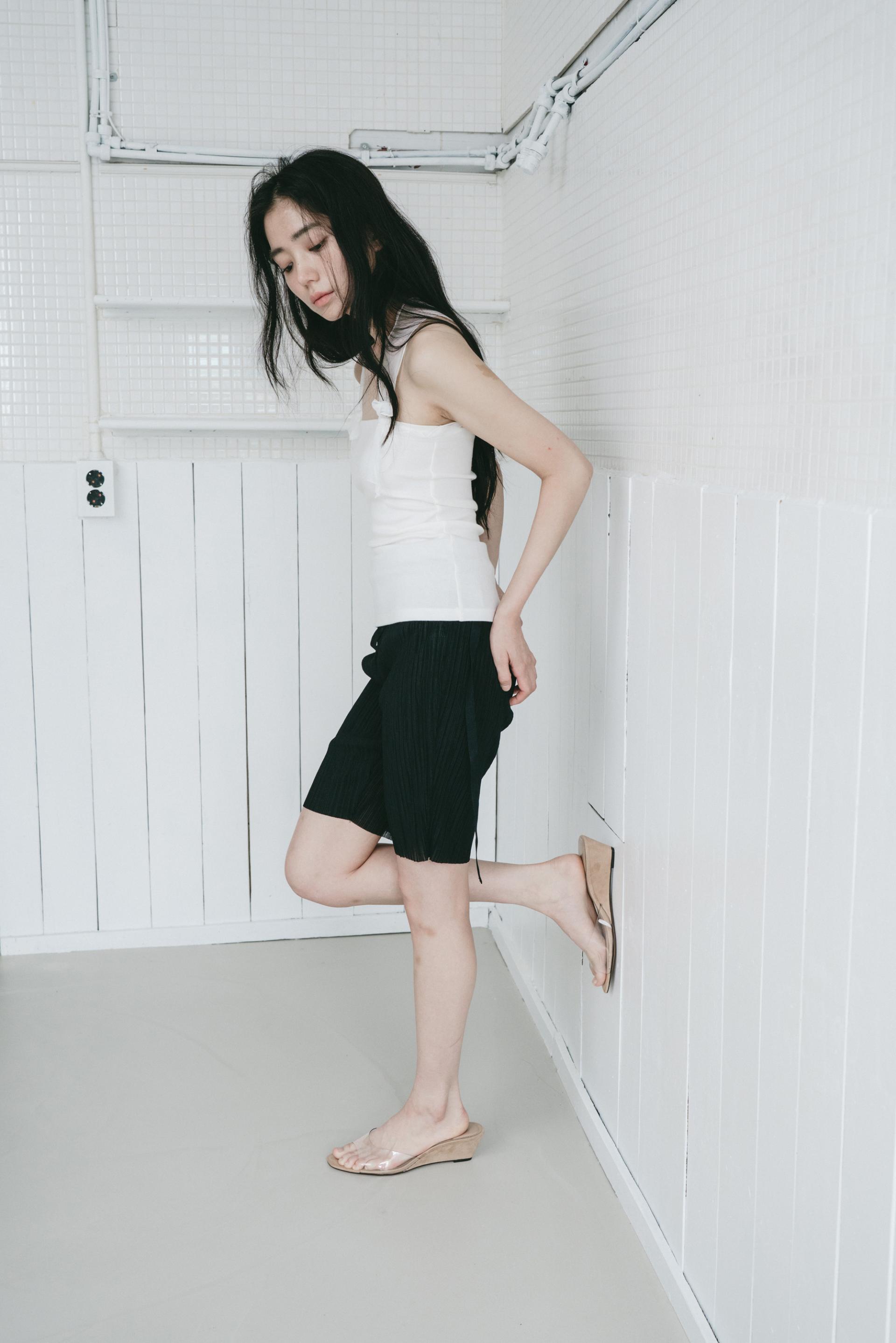Silky Strap Top - white