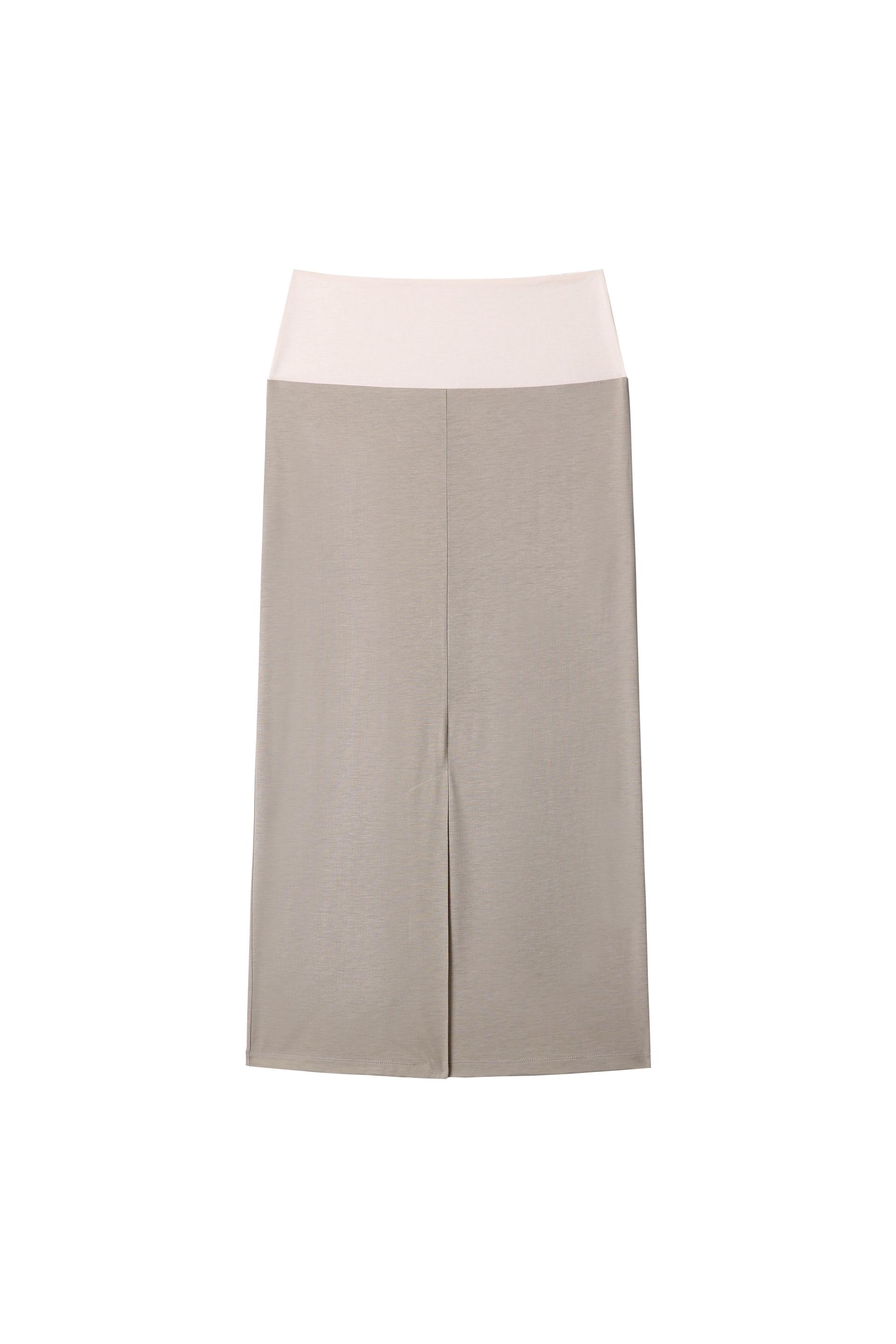 (Summer) Straight Long Skirt - beige/ivory