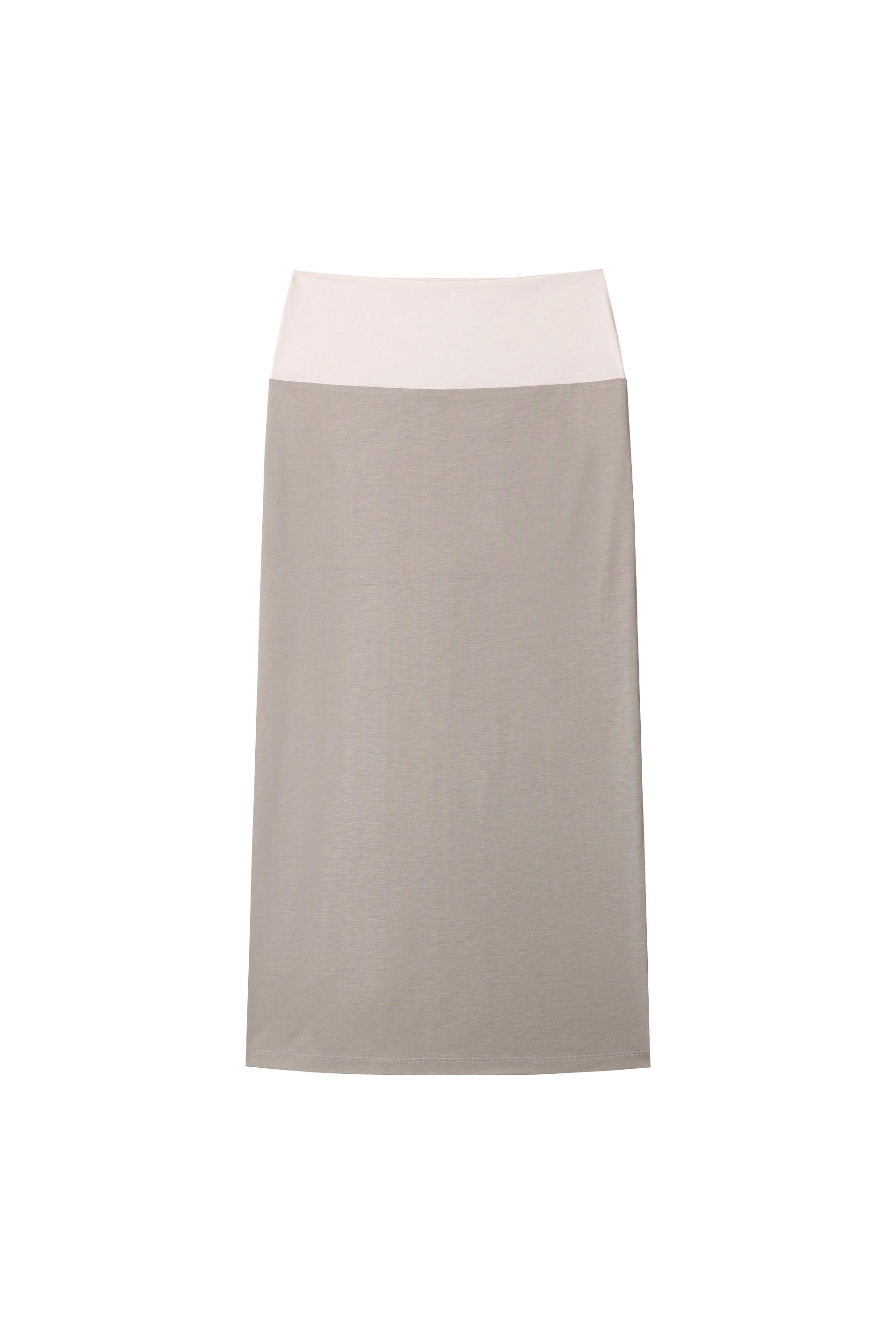 (Summer) Straight Long Skirt - beige/ivory